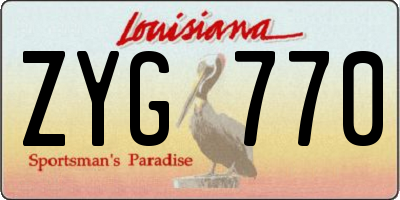 LA license plate ZYG770