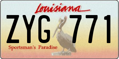 LA license plate ZYG771