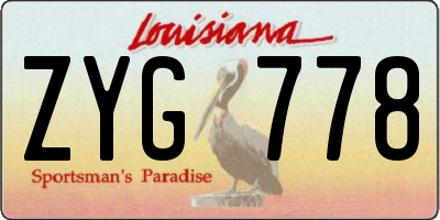 LA license plate ZYG778