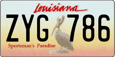 LA license plate ZYG786
