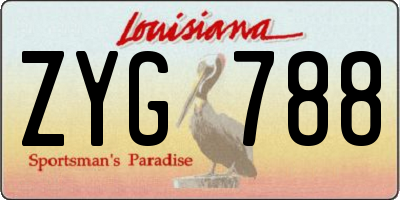 LA license plate ZYG788