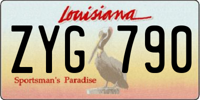 LA license plate ZYG790