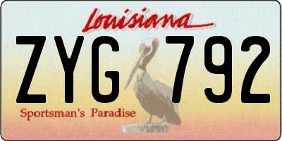 LA license plate ZYG792