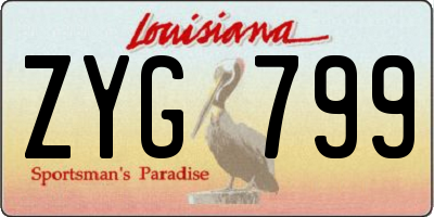 LA license plate ZYG799
