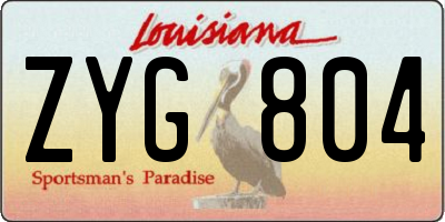 LA license plate ZYG804