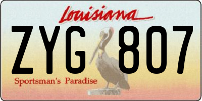 LA license plate ZYG807