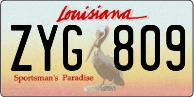 LA license plate ZYG809
