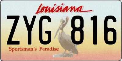 LA license plate ZYG816