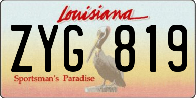 LA license plate ZYG819