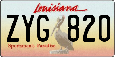 LA license plate ZYG820