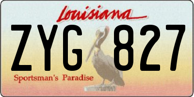 LA license plate ZYG827