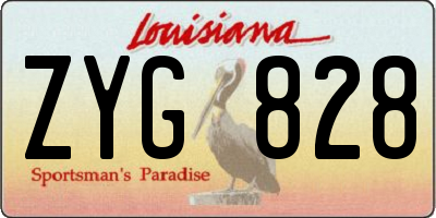 LA license plate ZYG828
