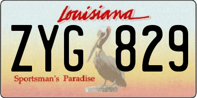 LA license plate ZYG829