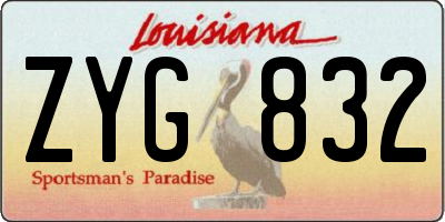 LA license plate ZYG832