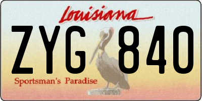 LA license plate ZYG840