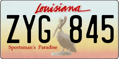 LA license plate ZYG845