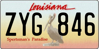 LA license plate ZYG846