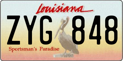 LA license plate ZYG848