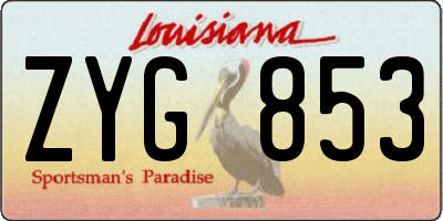 LA license plate ZYG853