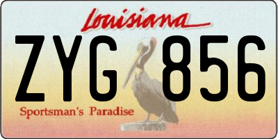 LA license plate ZYG856