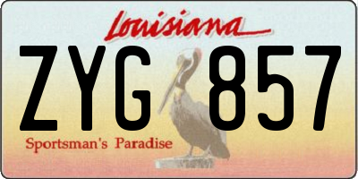 LA license plate ZYG857