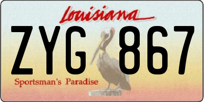 LA license plate ZYG867