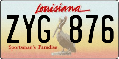 LA license plate ZYG876