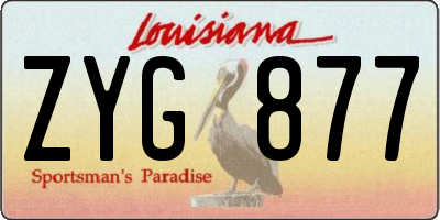 LA license plate ZYG877