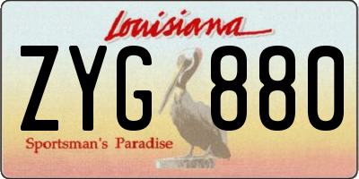 LA license plate ZYG880