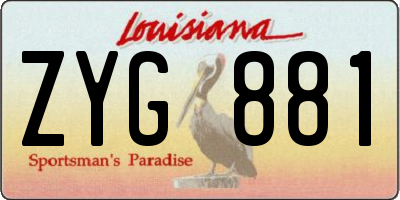 LA license plate ZYG881