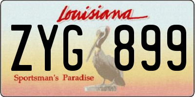 LA license plate ZYG899