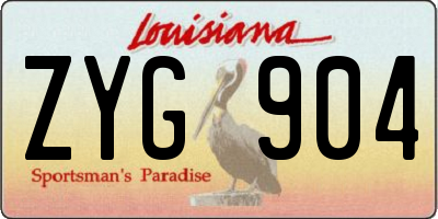 LA license plate ZYG904