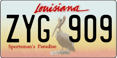 LA license plate ZYG909