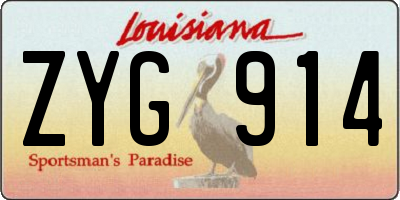 LA license plate ZYG914
