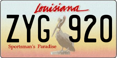 LA license plate ZYG920