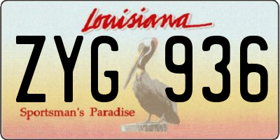 LA license plate ZYG936