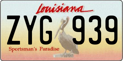 LA license plate ZYG939