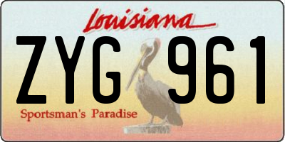 LA license plate ZYG961