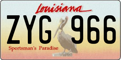 LA license plate ZYG966