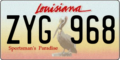LA license plate ZYG968