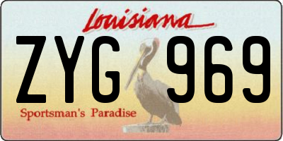 LA license plate ZYG969