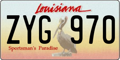 LA license plate ZYG970