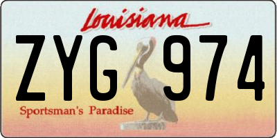 LA license plate ZYG974