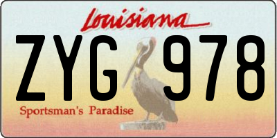 LA license plate ZYG978