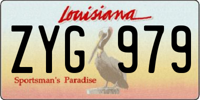 LA license plate ZYG979