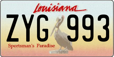 LA license plate ZYG993