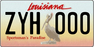 LA license plate ZYH000