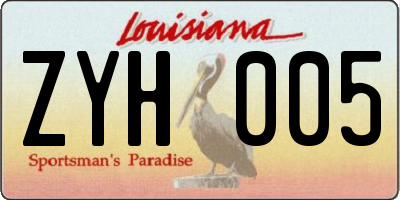 LA license plate ZYH005