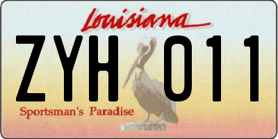 LA license plate ZYH011