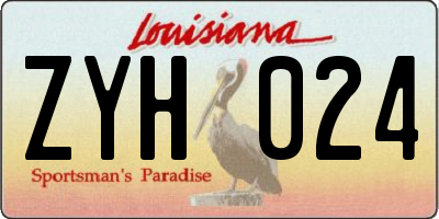 LA license plate ZYH024